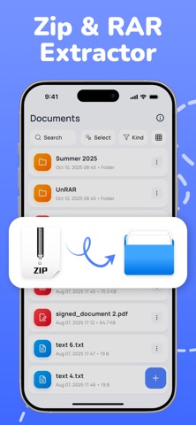 Unzip - RAR, Zip, Unrar, 7zip+ iPhone screenshot