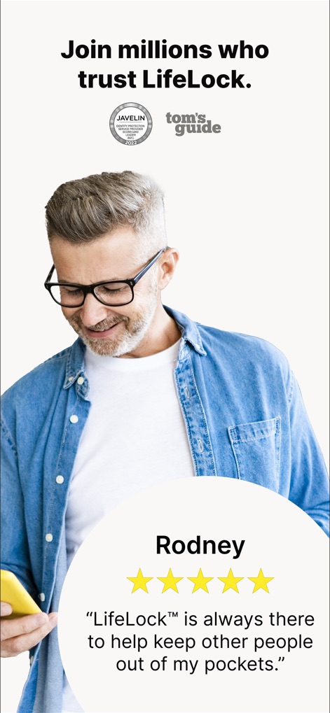 LifeLock Identity - See why 'millions trust LifeLock', featuring a compelling 'customer testimonial' and recognized 'industry trust badges' from Javelin and Tom's Guide.