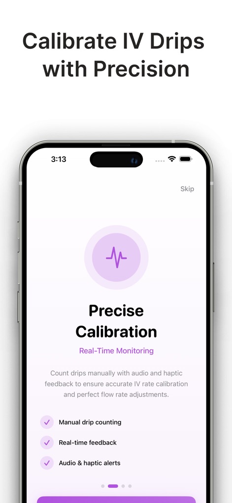 Drip Rate Infusion Calculator - driprate-pro-iv-calibration-screen