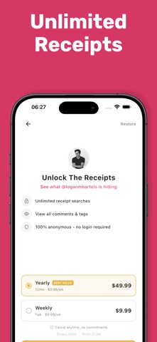 The Receipts: Social Search screenshot