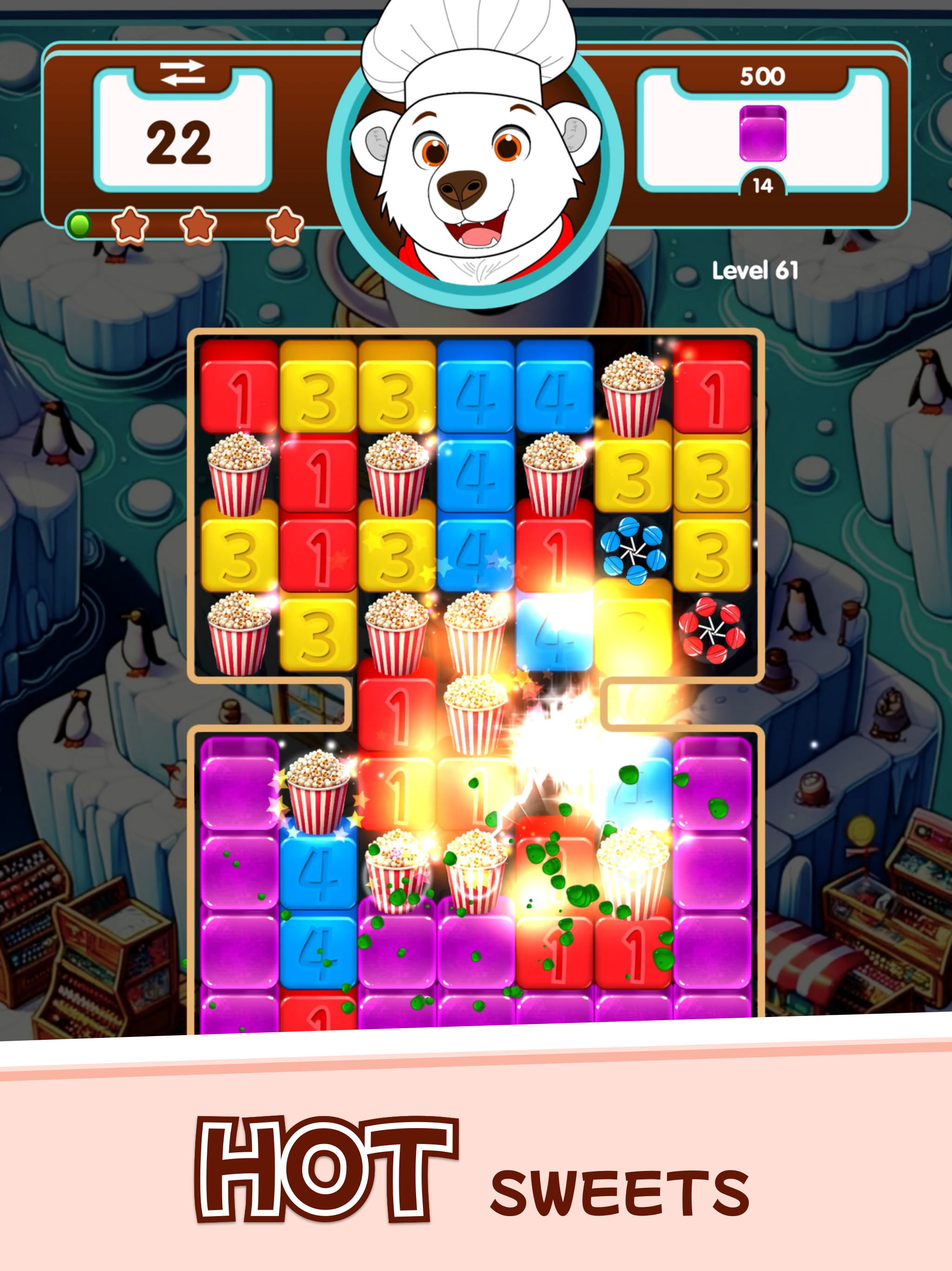 Polar Bear HOT SWEETS Match3 screenshot 7