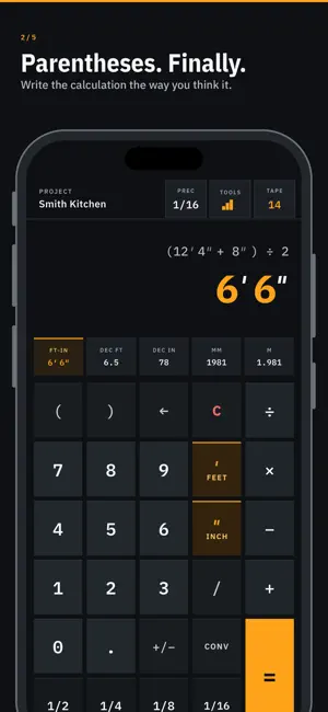 Feet Inch Builder Calculator screenshot 2