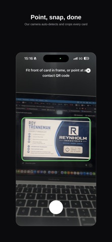 Scanning cards iPhone screenshot