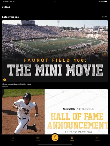 Mizzou Tigers iPad screenshot