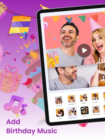 Video Maker Birthday Slideshow iPad screenshot