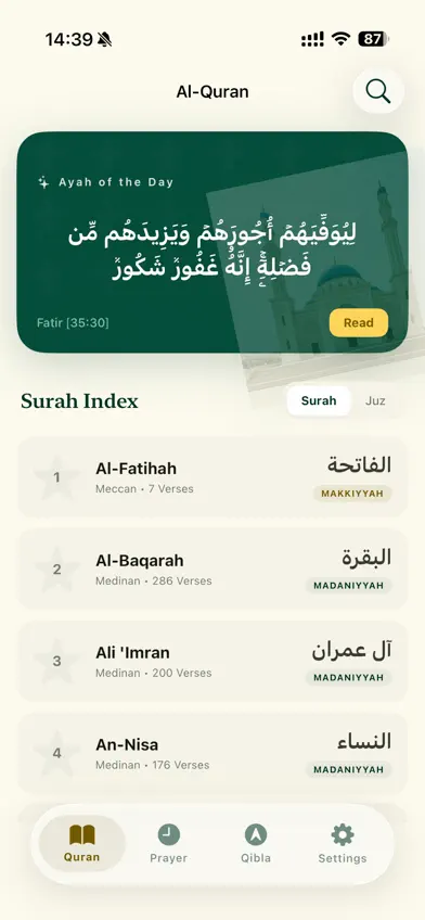 Noor -Quran & Prayer & Qibla screenshot 1