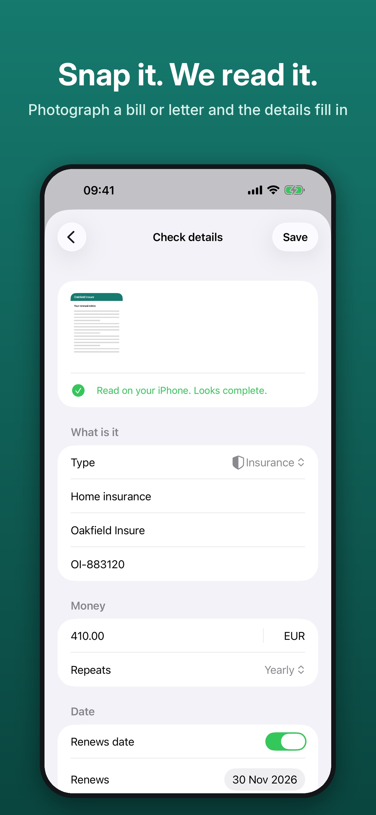 Screenshot 6 of Life Admin: Bills & Renewals