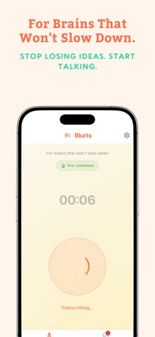 Blurts: Voice memos to tasks iPhone screenshot