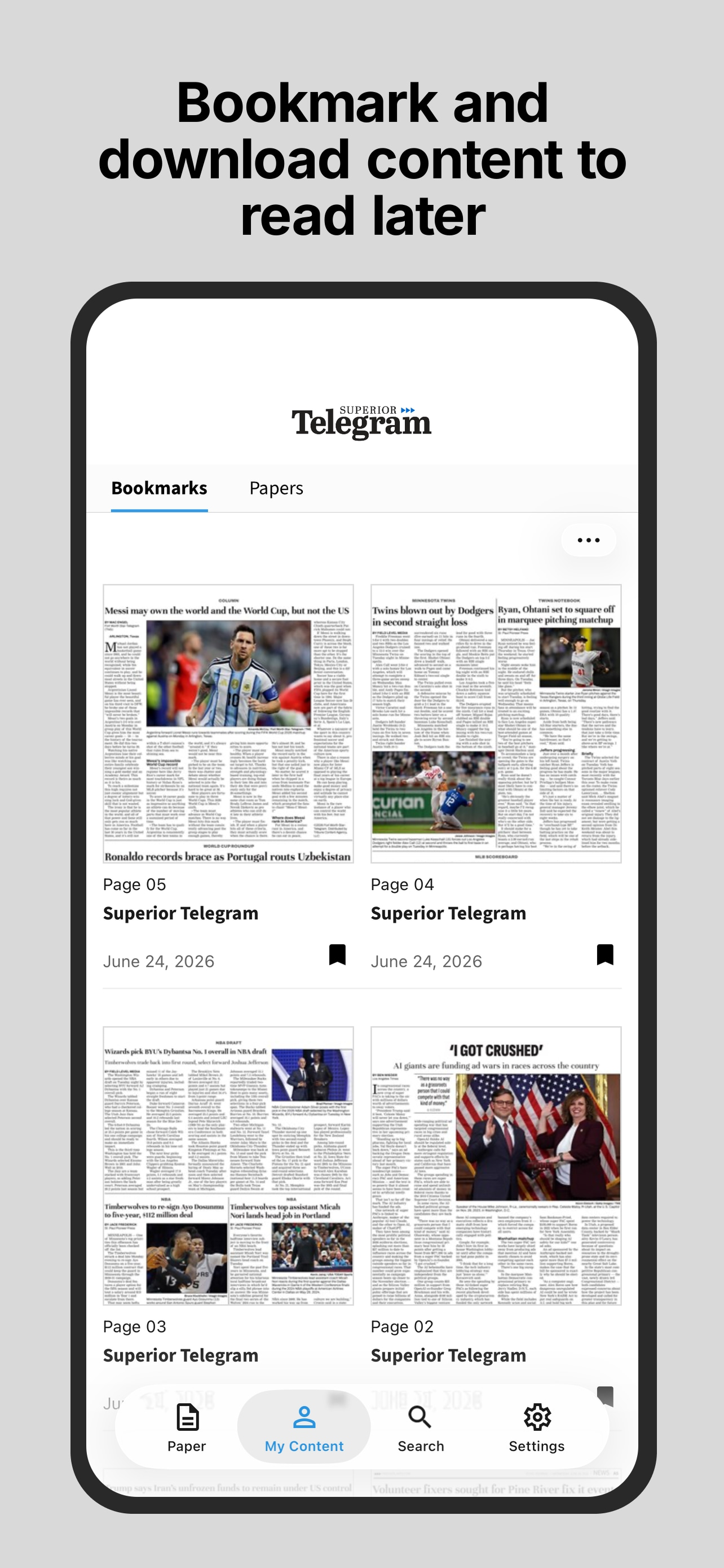 Superior Telegram E-paper screenshot 4