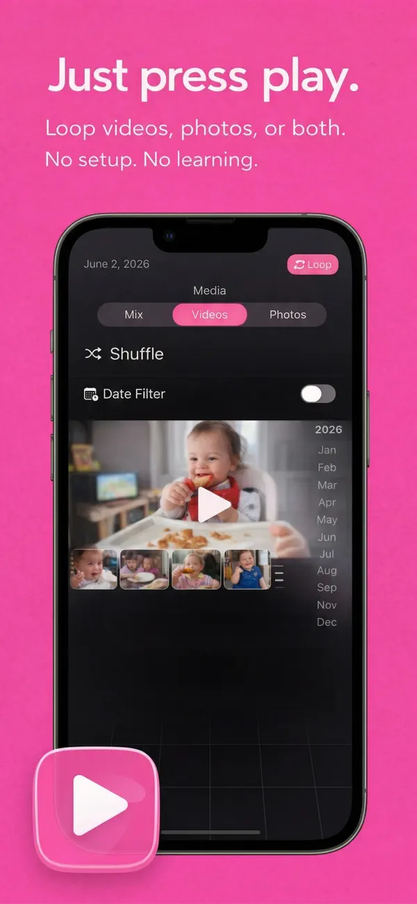 Screenshot #3 pour Loop Player - Family Videos