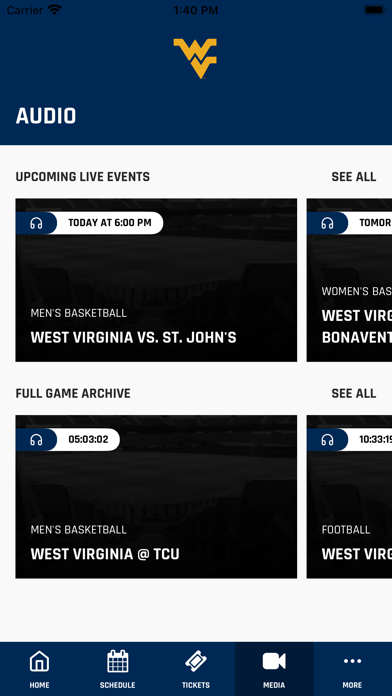 West Virginia Mountaineers Screenshot