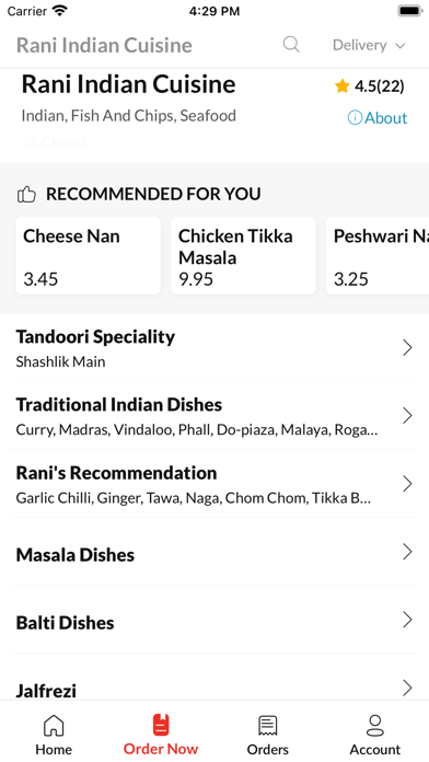 Rani Indian Cuisine Screenshot