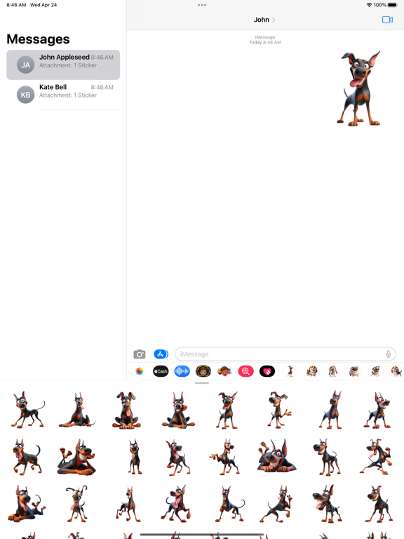 Screenshot #4 pour Goofy Dobermann Stickers