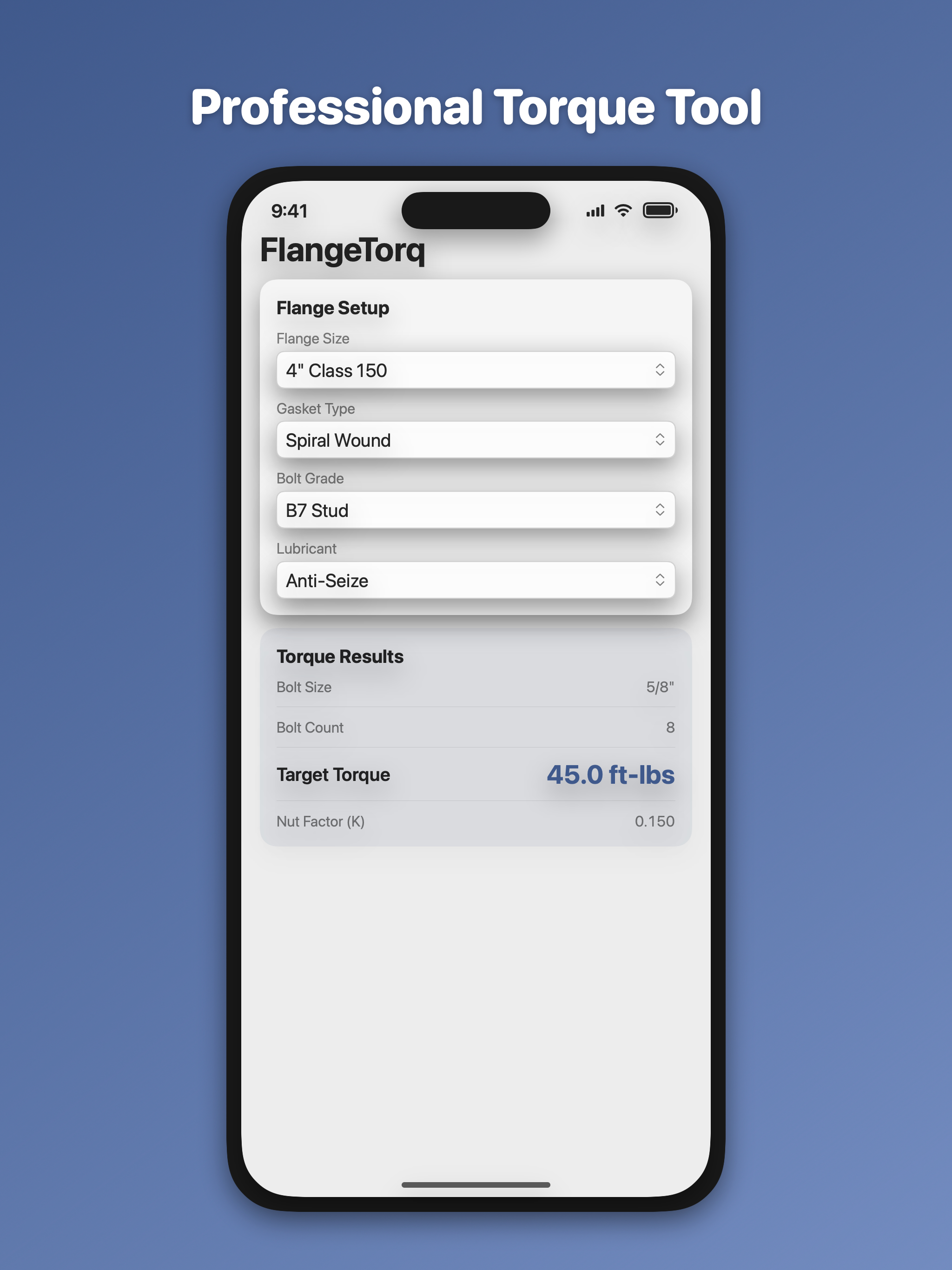 FlangeTorq Bolt Torque Calc