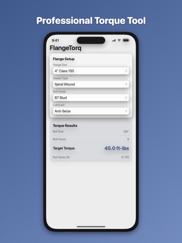FlangeTorq Bolt Torque Calc iPad screenshot
