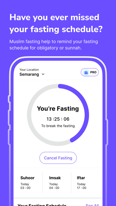Muslim Fasting Calendar Alarm iPhone screenshot 1 - Lifestyle app