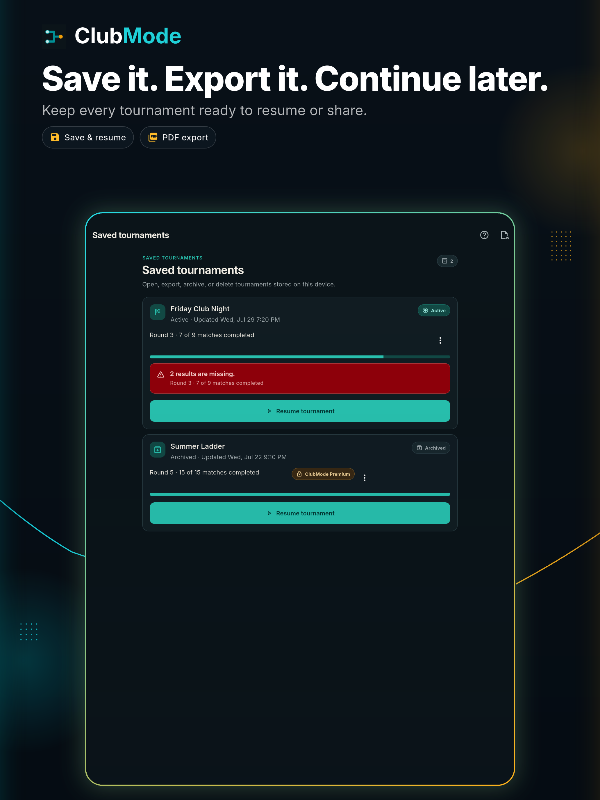 ClubMode: Tournament Manager screenshot 14