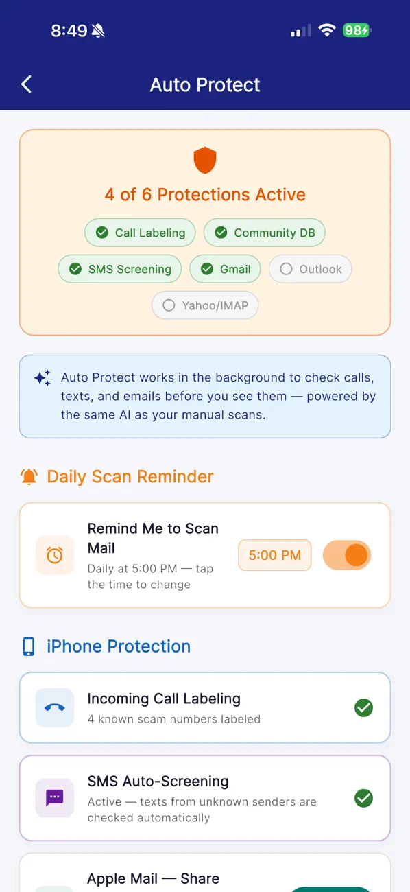 Screenshot #2 pour MailShield Guardian