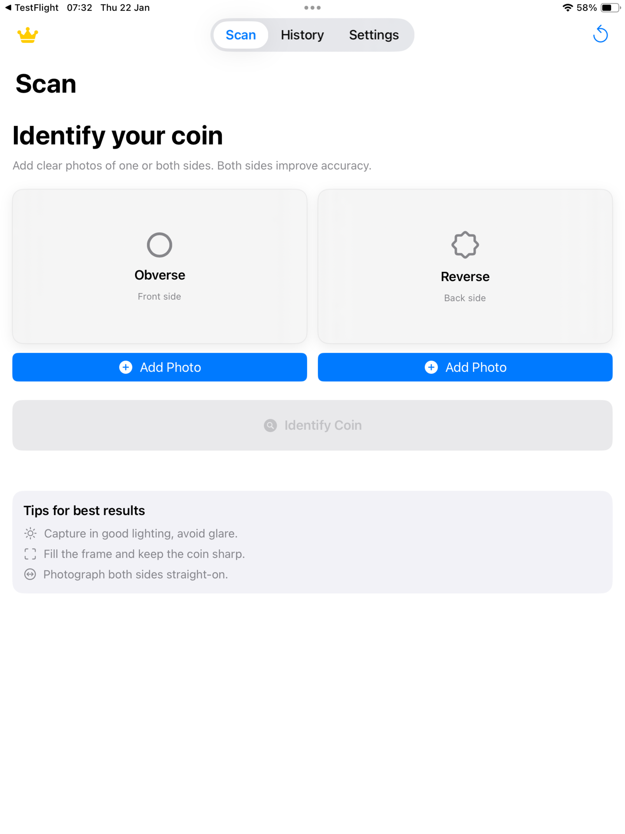 Coin Scanner・Value Identifier