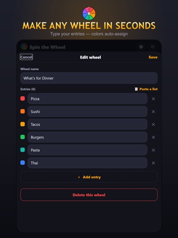 Spin Wheel: Random Name Picker iPad screenshot