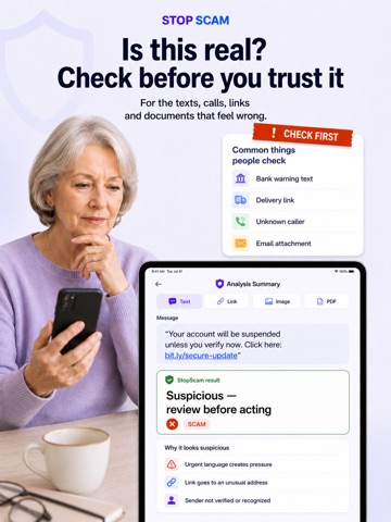 StopScam: AI Scam Detector iPad screenshot
