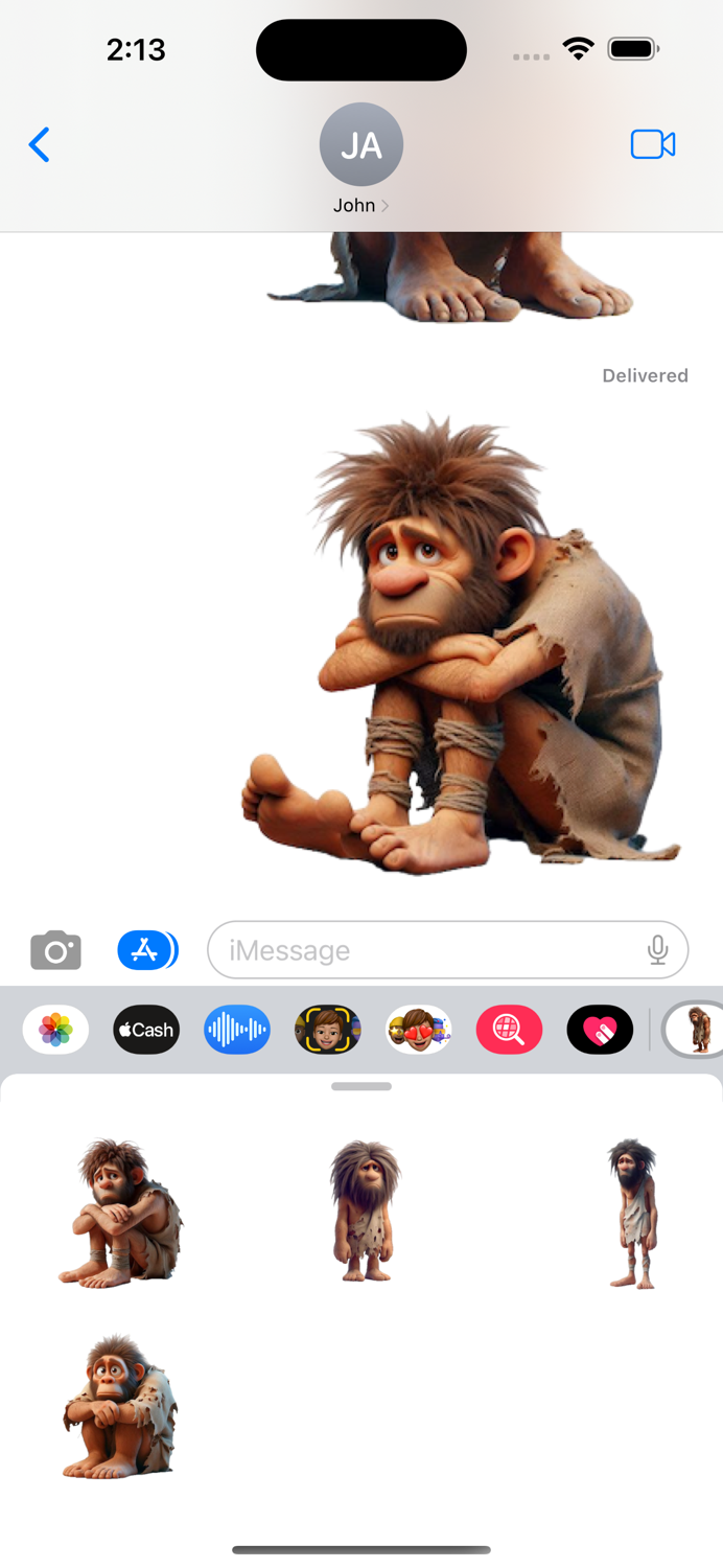 Sad Neanderthal Stickers