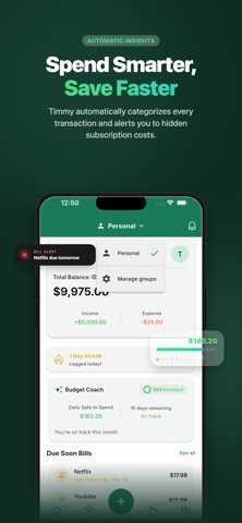 Timmy: AI Money Tracker screenshot