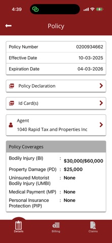 Falcon Insurance Company iPhone screenshot