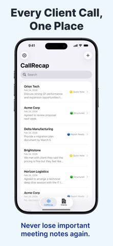 CallRecap: Client Call Memo AI screenshot