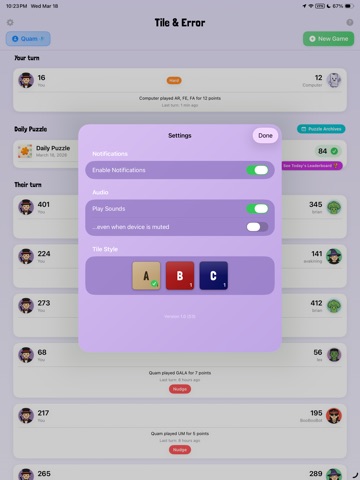 Tile & Error: Words and Chaos iPad screenshot