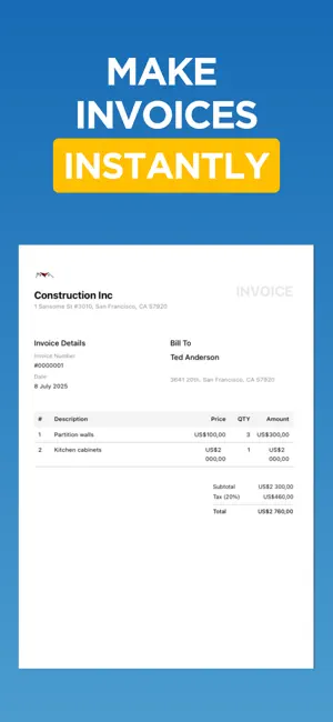 Invoice Maker, Simple Estimate screenshot 1