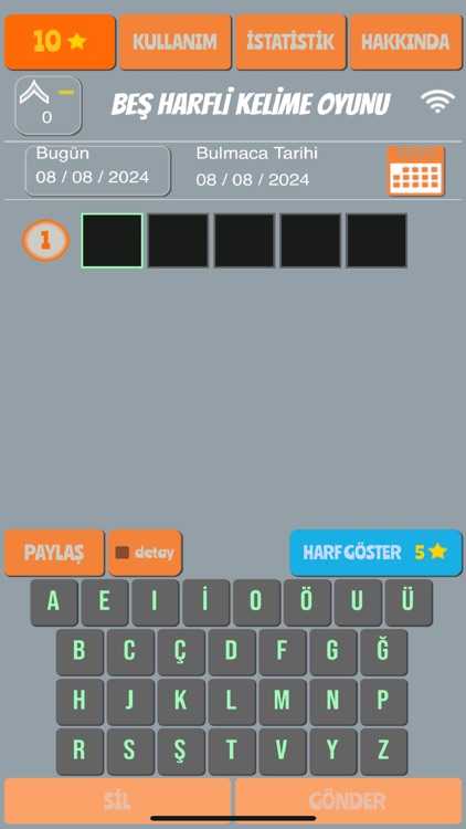 Beş Harfli Kelime Oyunu