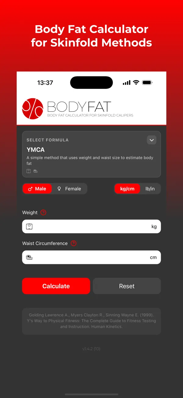 Screenshot #1 pour Body Fat Calculator (PRO)