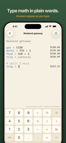 Jotsum: Calculator Notepad Screenshot 1 of 6
