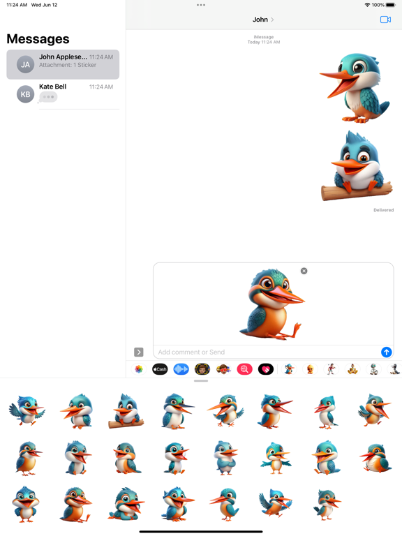 Screenshot #6 pour Happy Kingfisher Stickers