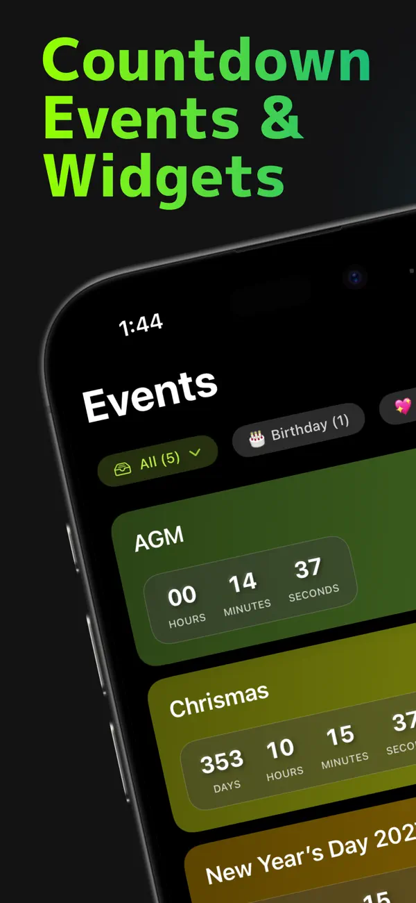 #1. Countdown & Widgets - TickZero (iOS) Podle: Krushi Golakiya