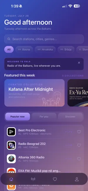 VALA - Radio of the Balkans screenshot 1
