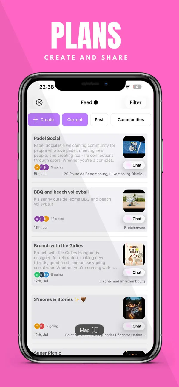 Screenshot #1 pour Met IRL: Hangouts & Activities