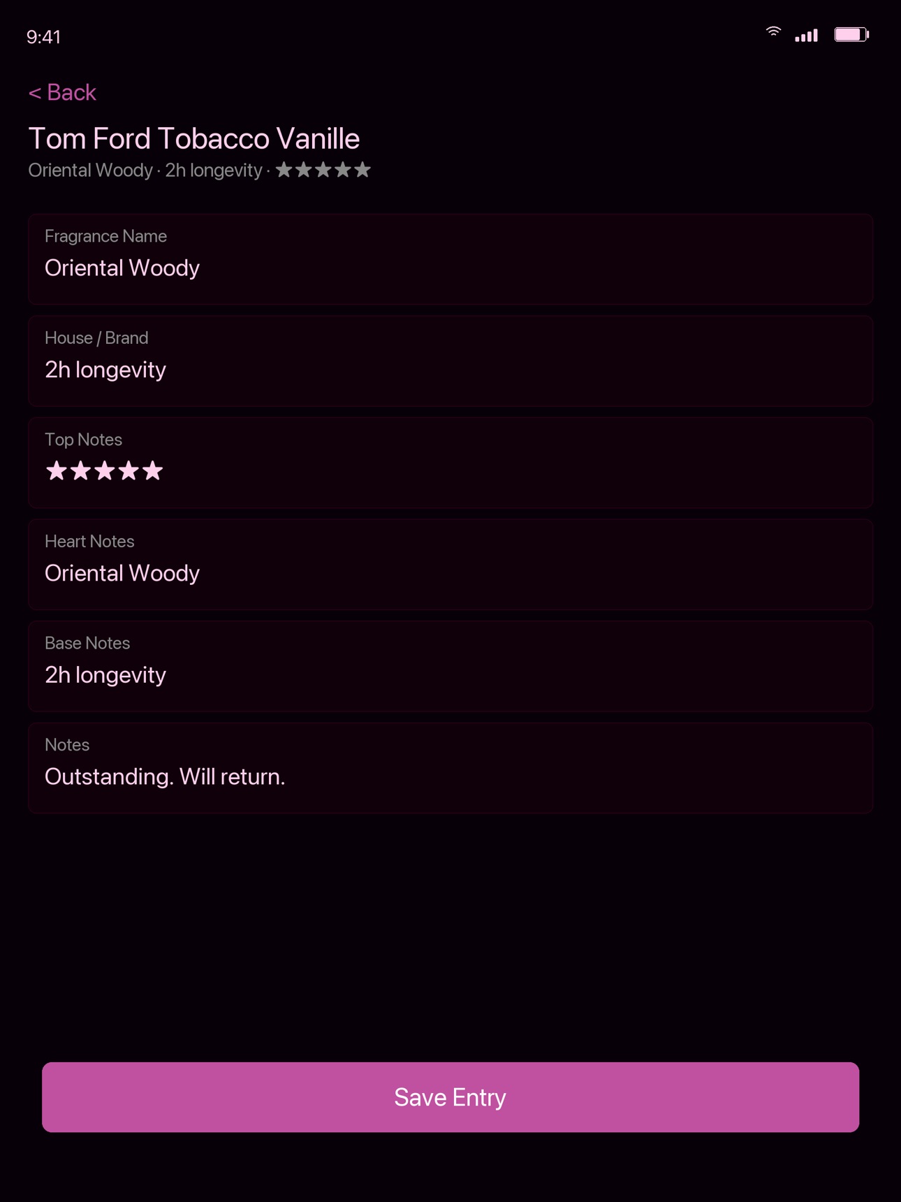 Screenshot 5 of PerfumeLog - Scent Collection