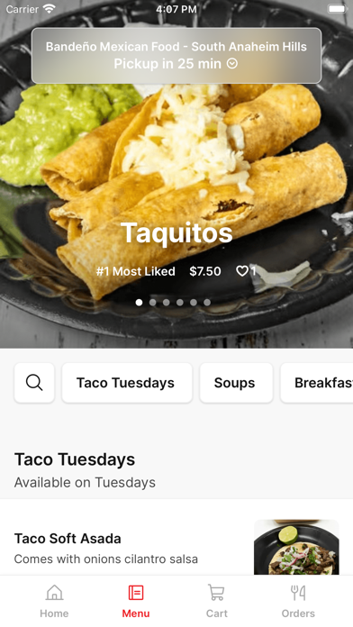 Bandeño To Go iPhone screenshot 2 - Food & Drink app
