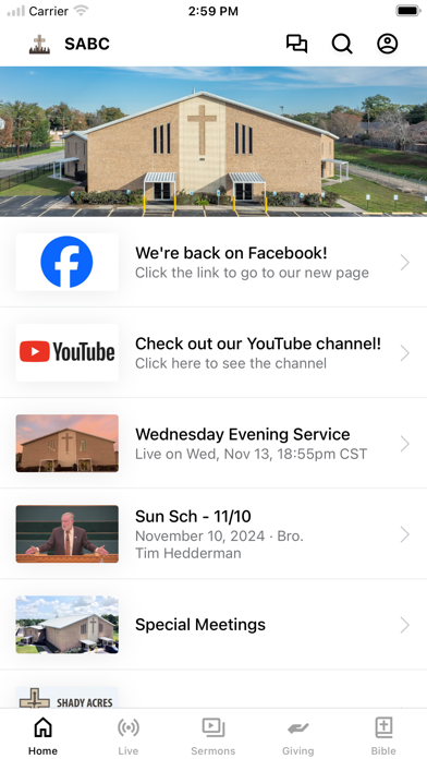 Shady Acres Baptist Church Screenshot