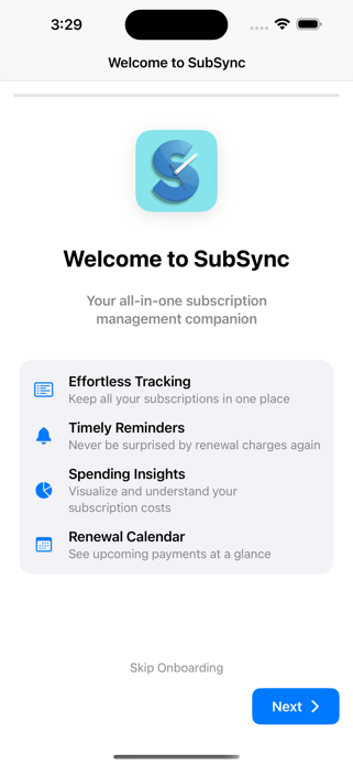 SubSync | Manage Subscriptions Screenshot 1 of 10