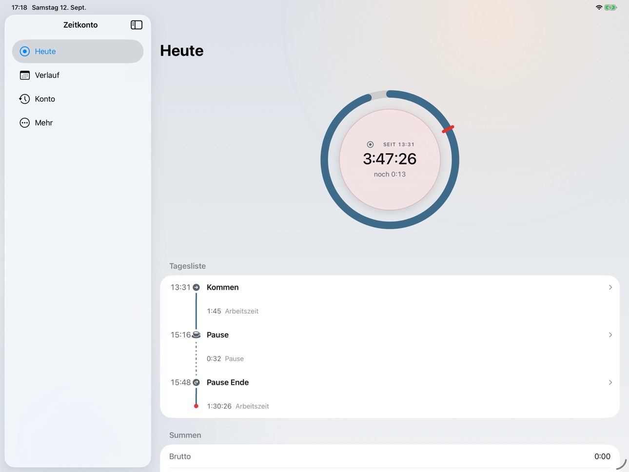 Screenshot 5 of Balancier – Zeiterfassung