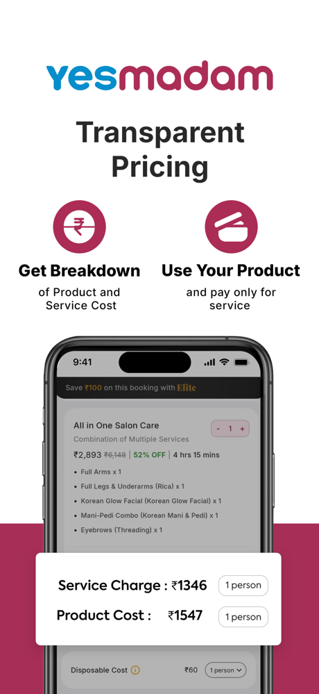 Yes Madam - Salon at Home App screenshot 7