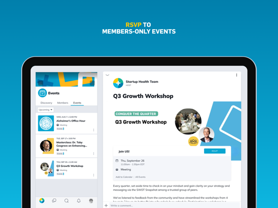 StartUp Health Member App iPad screenshot 3 - Social Networking app