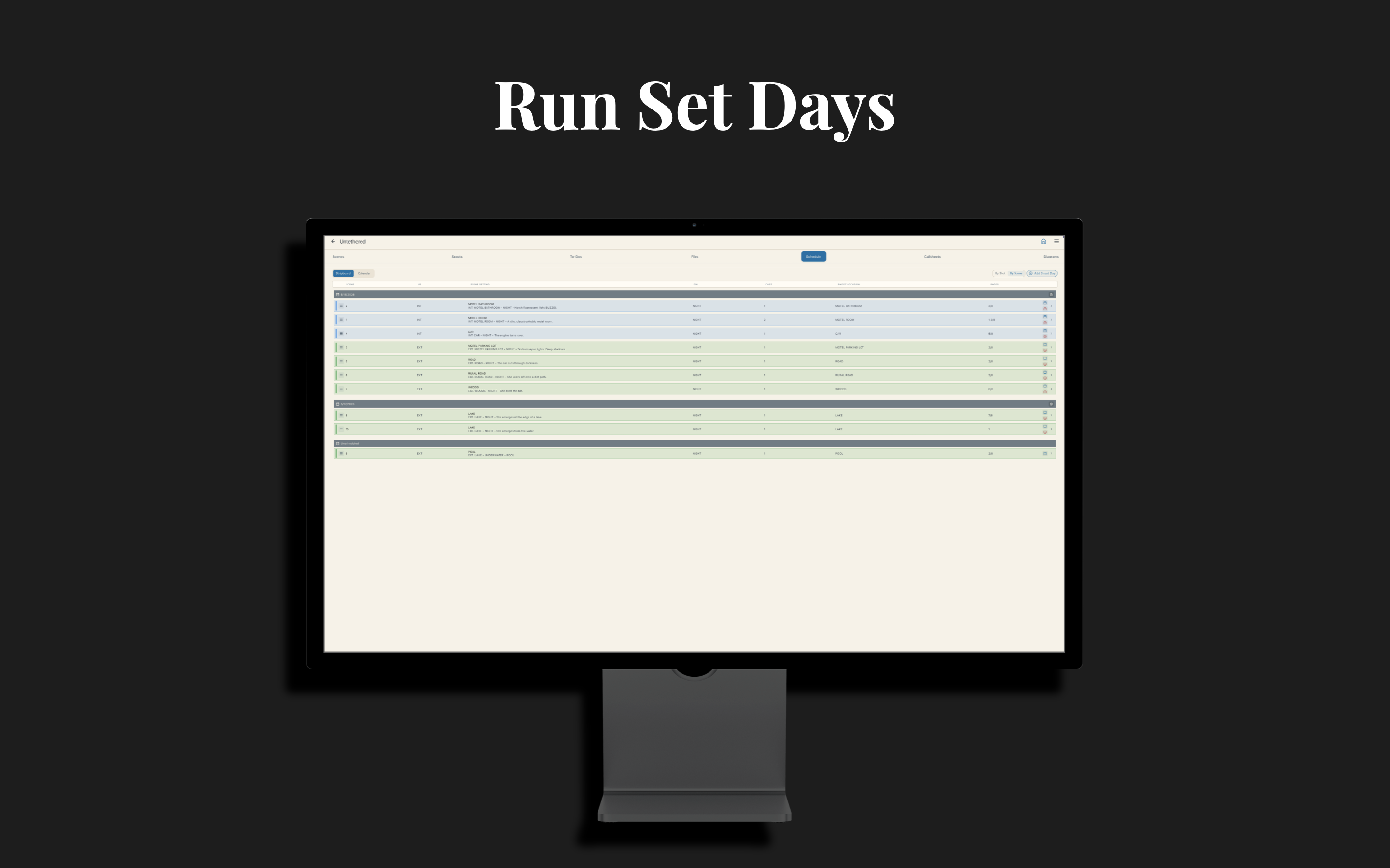 CineLog Pro - Shot List & Plan