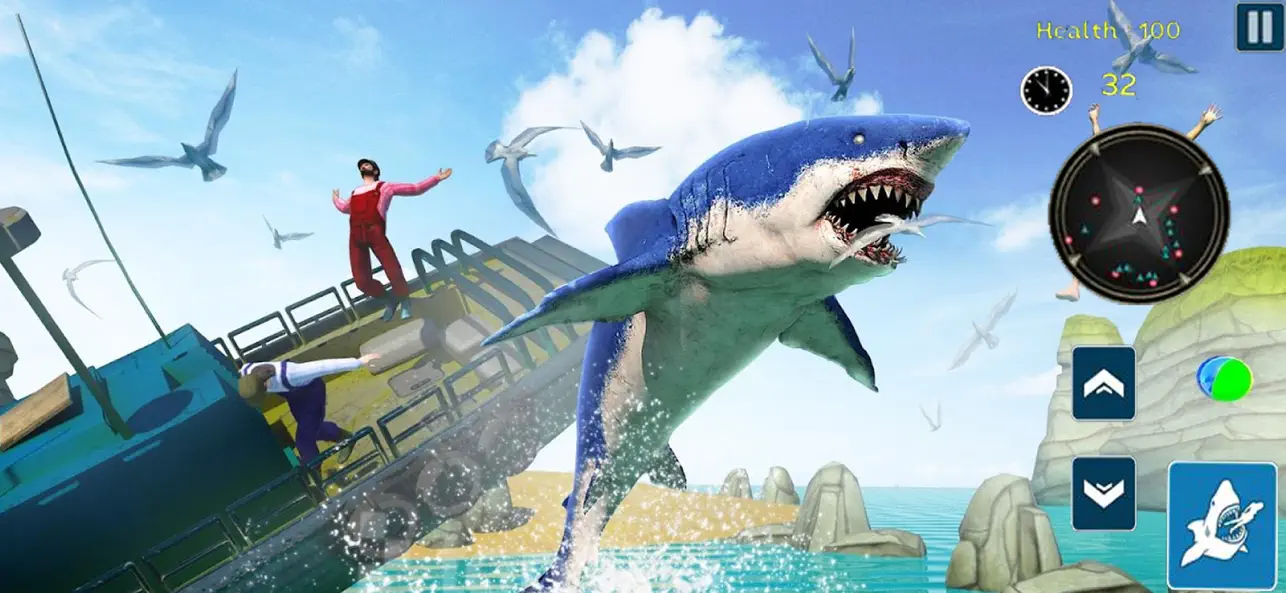 Screenshot #1 pour Jeu de simulateur de requin