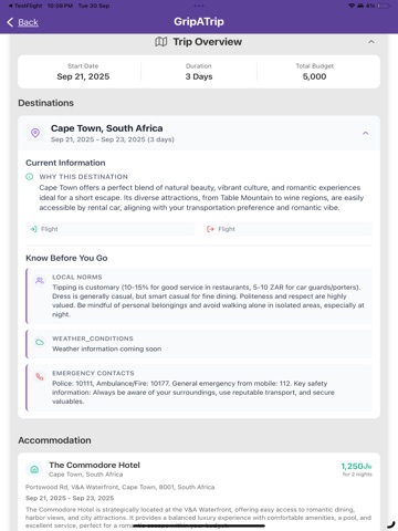 GripaTrip: AI Travel Planner iPad screenshot