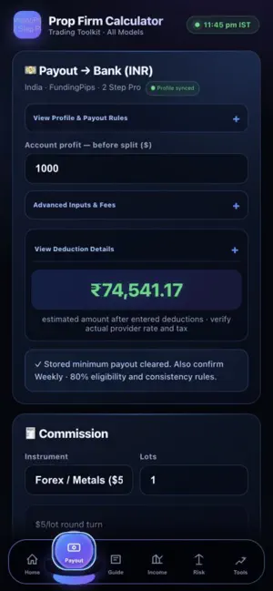 Prop Firm Calculator screenshot 1
