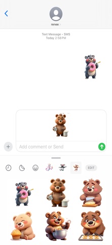 Baker Bear Stickers iPhone screenshot